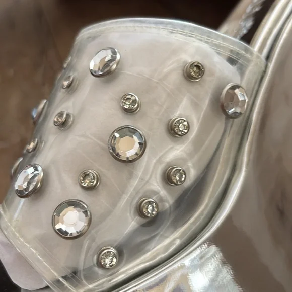 Delia’s Vintage Mirrored Metallic Platform Sandals -NIB Dustbags&Original Box - Picture 3 of 10